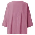 thumbnail image 5 of IROINNID Womens Long Sleeve Tops Summer V-Neck 3/4 Sleeve Print Lounge T-shirt Blouse,Pink, 5 of 5