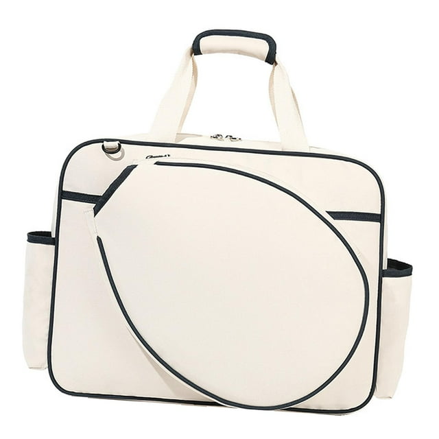 koolsoo Sac à Main de Badminton Tennis Rangement pour Raquette de Pickleball Grand Porte-Raquette Séché et Beige Blanc