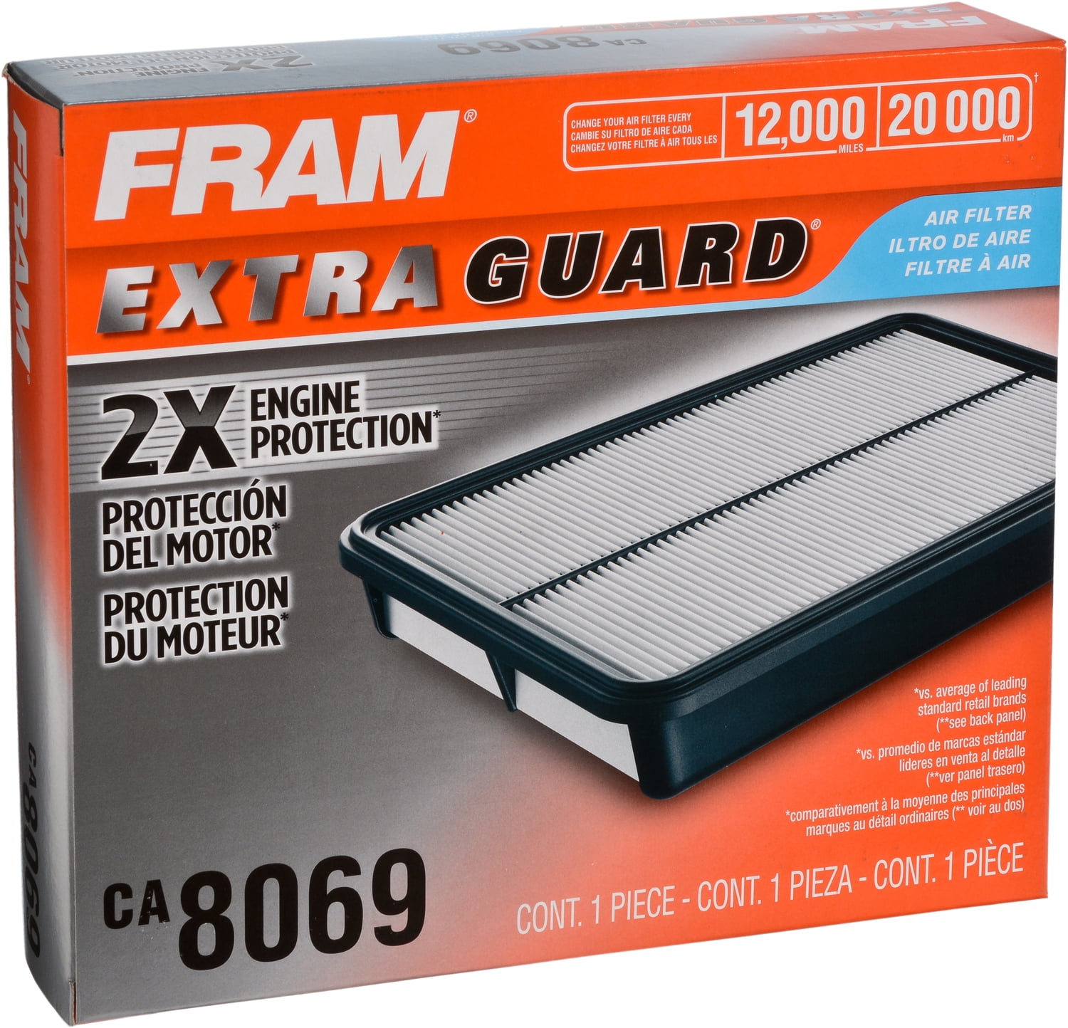 FRAM Extra Guard Air Filter, CA8069 for Select Chevrolet and Suzuki Vehicles Fits select: 1999-2004 CHEVROLET TRACKER, 2002-2003 SUZUKI XL7