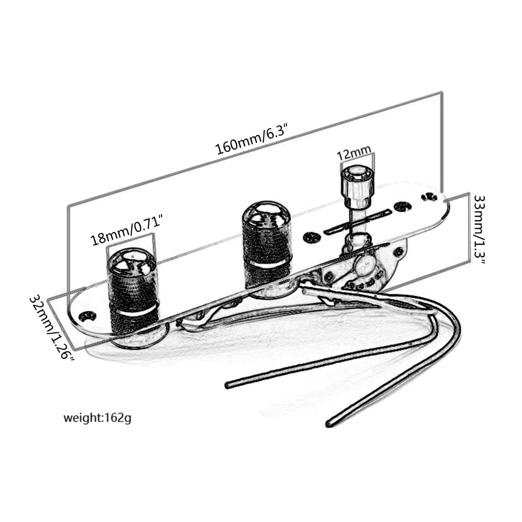 3 Way Prewired Control Plate Wiring Harness Knobs for Guitar Replacement Parts
