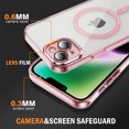 thumbnail image 4 of Dteck Trasparent Case for iPhone 15,Magnetic TPU Case Compatible with Mag Safe Shockproof Anti Yellowing Anti Slip Clear PC Cover for iPhone 15,Pink, 4 of 8