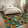 thumbnail image 3 of ODIKA 8'x10' Washable Area Rug Durable, Non-Slip Mid Funky Century Segmented Contrast Statement Bold Vibrant Abstract for Living Room, Under Sectional, Family, 3 of 7