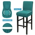 thumbnail image 4 of Unique Bargains Polyester Stretch Bar Stool Covers Elastic Band Mid Back Chair Slipcover Teal 4 Pcs, 4 of 8