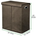 thumbnail image 3 of mDesign Divided Laundry Hamper Basket with Lid, Chrome Handles, Espresso Brown, 3 of 6