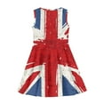 thumbnail image 4 of Suhoaziia British Flag Skater Dress Toddler Girl Ruffle Pleated Swing Twirl Skater Dress Size 9-10 Years Swing Party Dress for Photograph Church Outdoor Activities, 4 of 6