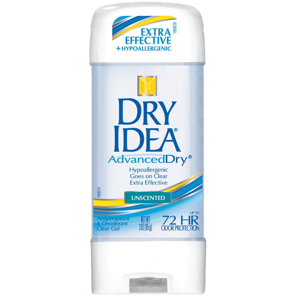 Dry Idea Antiperspirant Deodorant Gel, Unscented, 3 Ounce