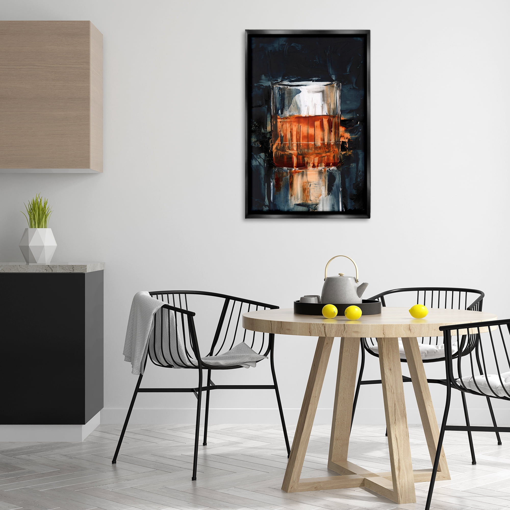 Stupell Industries Bourbon in Glass Food & Beverage Painting Black Floater Framed Canvas Art Print Wall Art, 21 x 31