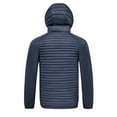 thumbnail image 6 of Mrmaere Men's Hooded Jacket Contrast Fabric Quilted Warm Outerwear for Daily & Casual Wear Blue L, 6 of 7