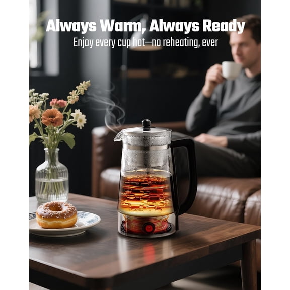 Percolator Coffee Pot Electric 10 Cup, Automatic Keep Warm, Stainless Steel Basket, Cool-Touch Handle