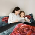 thumbnail image 5 of Castle Fairy Teens Red Rose Twin Comforter Sets,Flower Bedding Set, 5 of 8