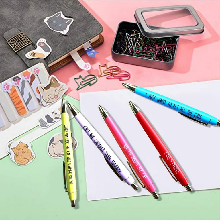 5PCS Funny Ballpoint Metal Pen Black Ink Pens Encouraging Stylus for Men  Women School Office Supplies - AliExpress