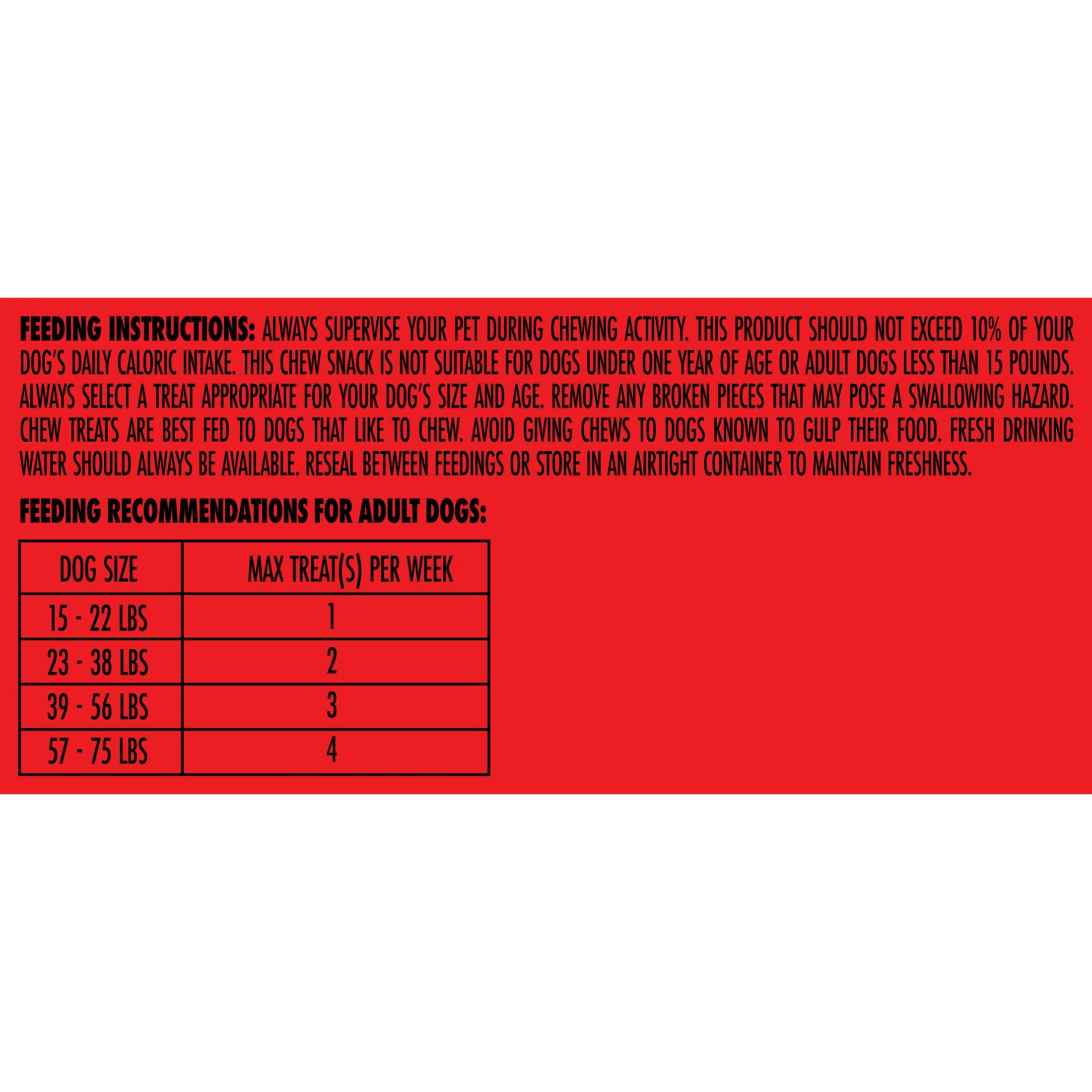 (4 pack) Milk Bone Comfort Chews, Dog Chews with Unique Chewy Texture and Real Beef, 22.2 oz Bag (9 Chews)
