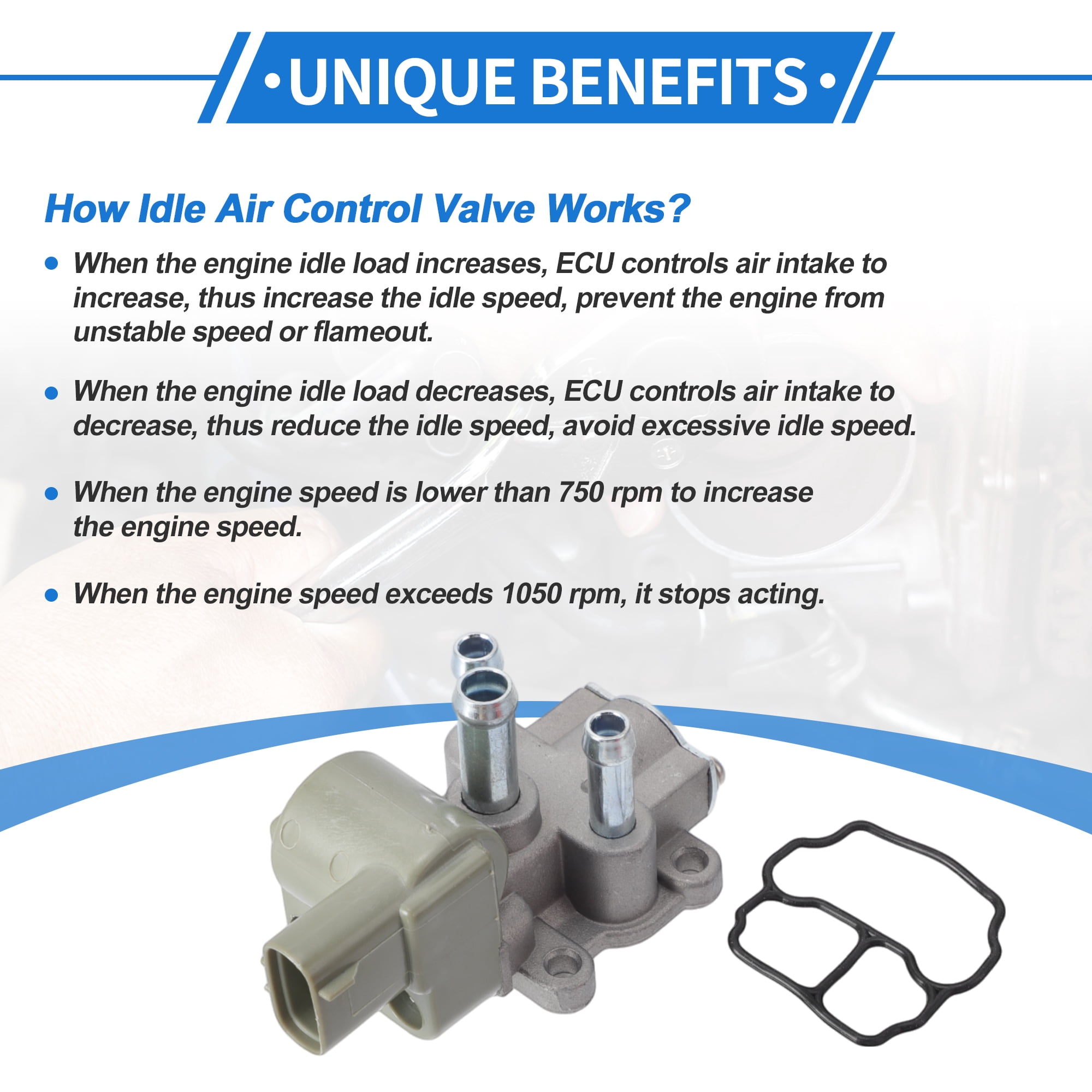 Unique Bargains Car Idle Air Control Valve for Toyota Camry 1987-1991 Replace No.1368000010 IACV Idle Motor Idle Air Control Valve for Stable Engine Operation