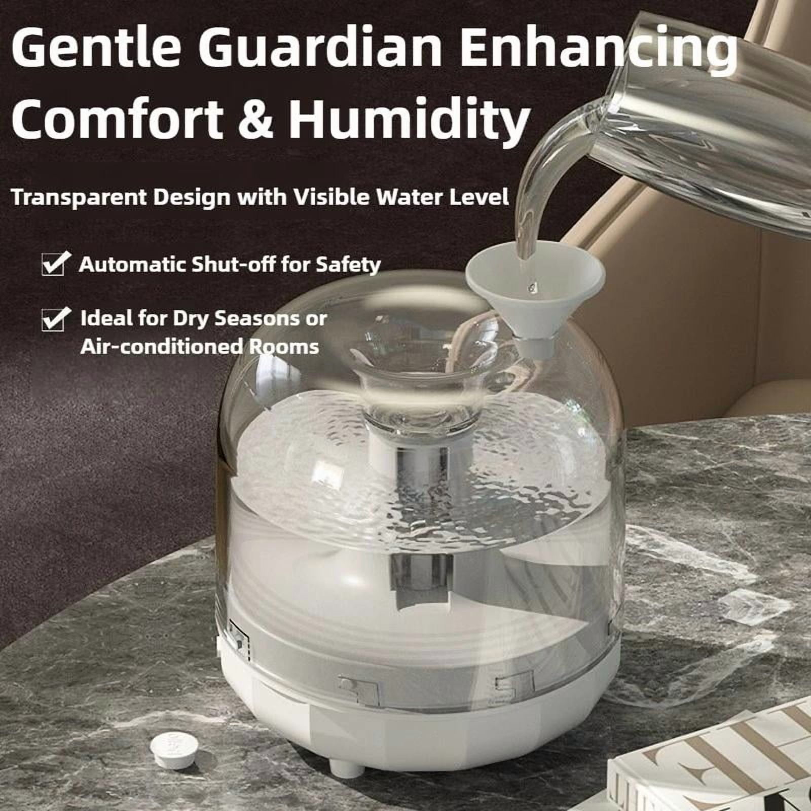 500ml Smart Humidifier Large Mist Output Auto Shutoff Warm Night Light Air Purification Quiet Operation for Home Office Nursery