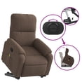 thumbnail image 4 of vidaXL Stand up Massage Recliner Chair Brown Microfiber Fabric, 4 of 12