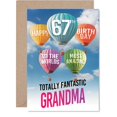 thumbnail image 1 of Tarjeta de cumpleaños Giftzie 67.º cumpleaños para abuela con globo aerostático, 1 of 7