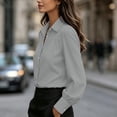 thumbnail image 3 of Aezemi Women Button down Office Blouses Collared Long Sleeve Dressy Fashion Work Casual Shirts Womens Fall Spring Business Casual Trendy Tops L, 3 of 6