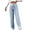 White, variant on Ahdbta Straight Leg Pants for Woman Lounge Comfy Drawstring Elastic Waist Trousers Trendy Stripe Baggy Pajama Pants
