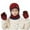 Wine, variant on Kids Winter Beanie Hat Scarf Touchscreen Gloves Set for Boys Girls 4-15 Years Warm Skull Cap Fleece Lined Knitted Hat