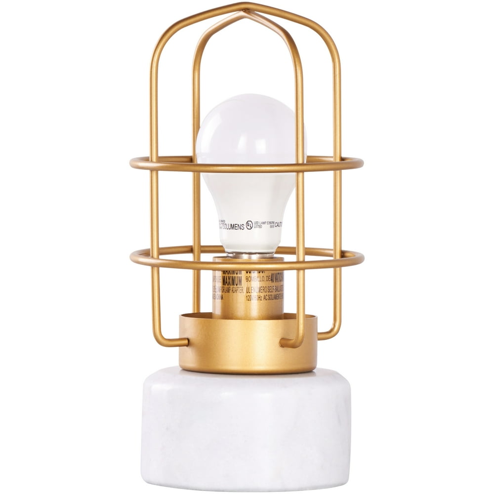 Better Homes & Gardens Brushed Brass Finish Marble Base Uplight Table