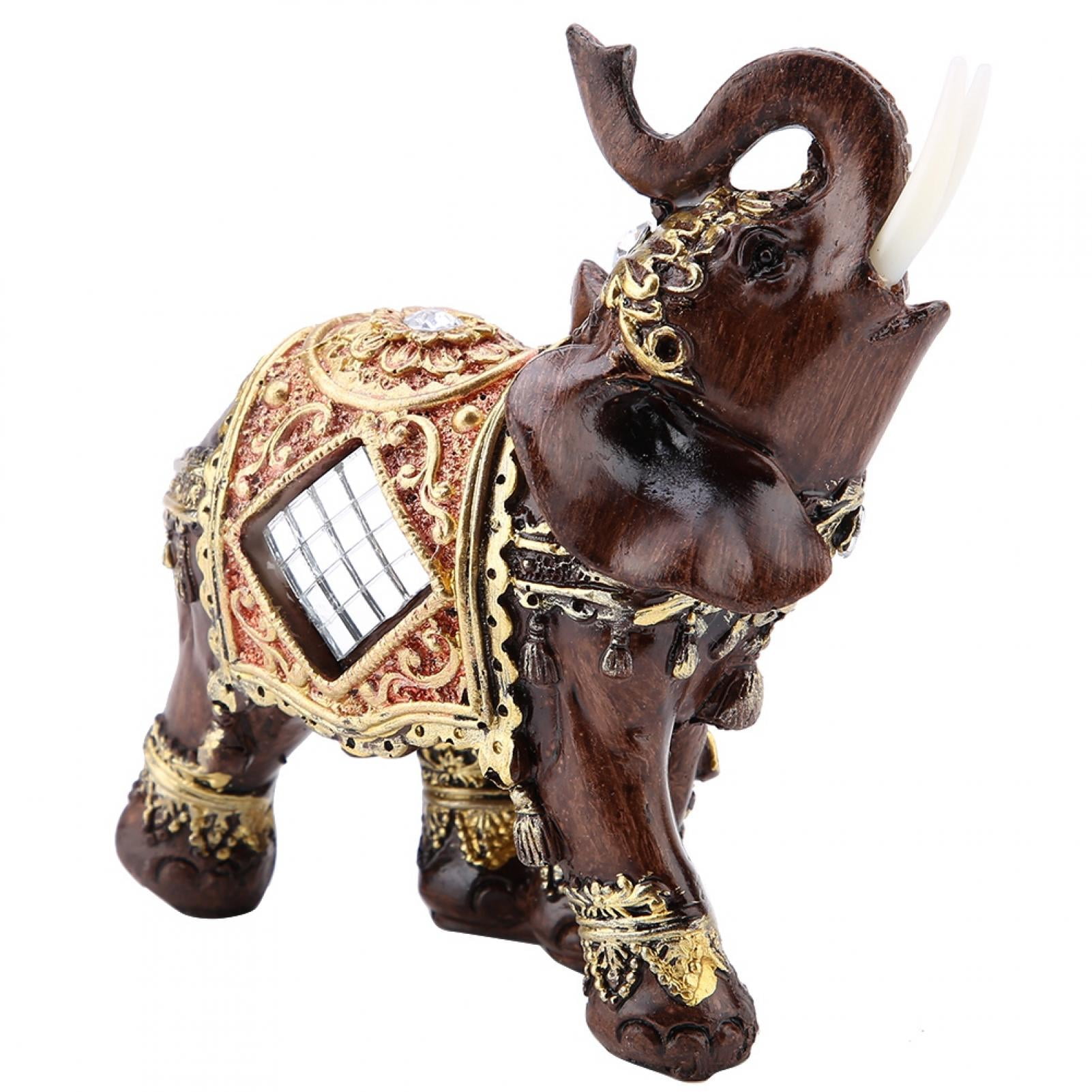 Brass Figurine Lucky Wealth Craft Tea Toy Animal Shape Display Elephant Statue 