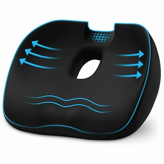 Donut Pillow Hemorrhoids Scientific Center Hole and Tailbone Cutout, Hemorrhoid & Postpartum Cushion for Men and Women, Helps Ease Discomfort from Tailbone, Sciatica,Hemorrhoids, Pregnancy(Black)