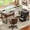 Grey, variant on Casacomoda L Shaped Computer Desk with Charging Station, 53 inch PC Table Study Desk 4 Tier Drawers, Modern Simple Style Laptop Desk for Bedroom, Black