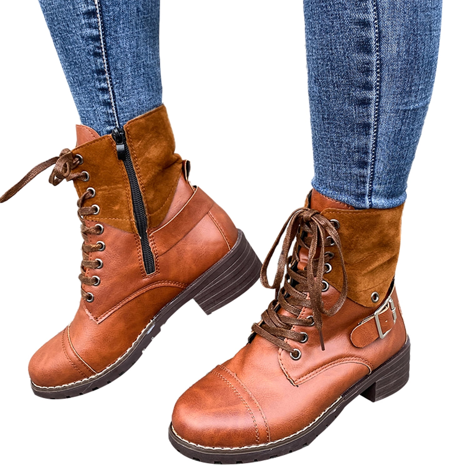 Details about   Women's Army Military Lace Up Round Toe Combat Mid Calf Boots 41/42/43 Outwear 