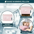 thumbnail image 5 of PAVILIA Travel Blanket Pillow in Soft Bag with Pockets, Airplane Blanket Set, Plane Blanket Compact Packable, Flight Essentials Car Pillow, Travelers Accessories Gifts, Luggage Strap, Light Pink, 5 of 8