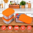 thumbnail image 3 of 3 Piece Stainless Steel Food Storage Containers with Silicone Lid Snack Bento Box  Orange, 3 of 8