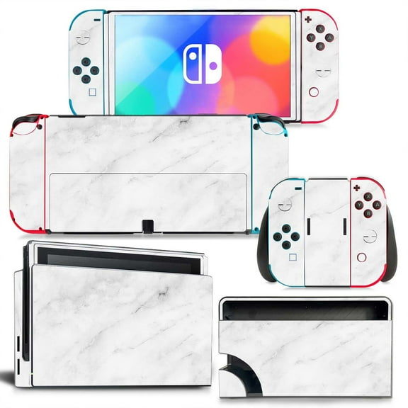KIPLINK Nintendo Switch OLED Skin Decal – Full Body Vinyl Cover, Anti-Scratch & Waterproof, Bubble-Free Installation, Marble & Gradient Designs