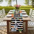 thumbnail image 4 of Table Runners 60 Inches Long Dress Scarves, Grey Bunny Easter Farmhouse Kitchen Table Runner, Small Coffee Tablerunners, Rabbits Spring Botanical Black White Stripe 13x60 Inch, 4 of 9