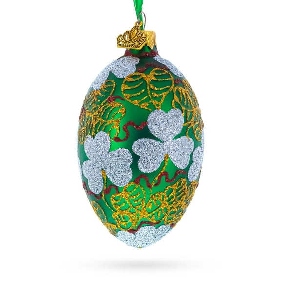 1902 Clover Leaf Royal Egg Glass Christmas Ornament 4 Inches