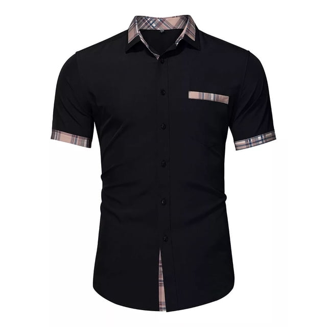 Camisa De Vestir Manga Corta Para Hombre Casual Casey Kevin