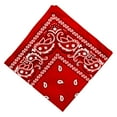 thumbnail image 4 of Cotton Paisley Cowboy Bandana Scarf Head Wrap Hair Band Handkerchief Red, 4 of 5