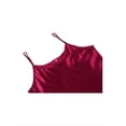 thumbnail image 3 of INSPIRE CHIC Nuisette en Satin pour Femme, Ourlet à Volants, Bretelles Spaghetti, Grande Taille, Camisole Soyeuse, Robe de Nuit, TG, Bourgogne, 3 of 5