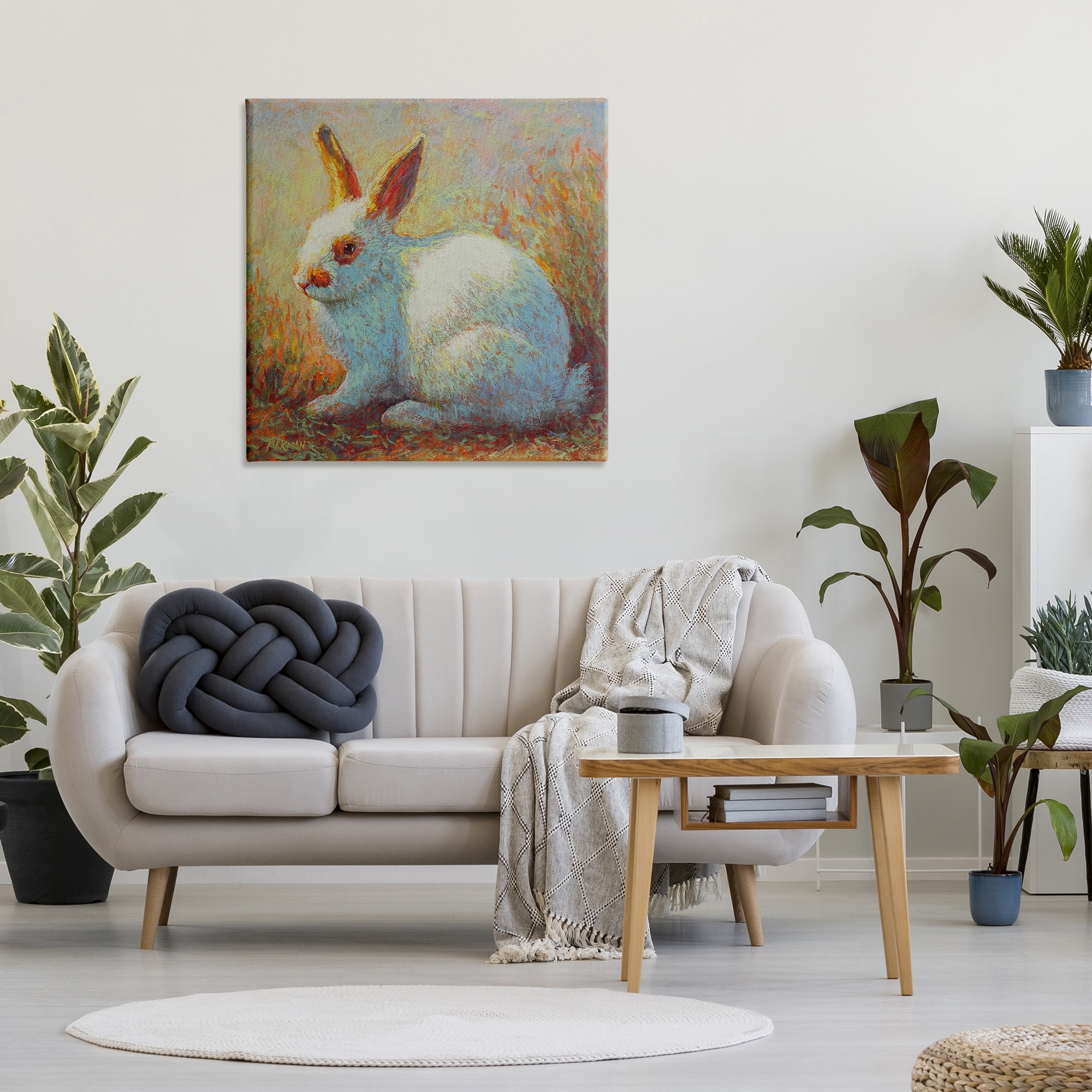 Stupell Industries Traditional Bunny in Nature Animals & Insects Painting Gallery Wrapped Canvas Art Print Wall Art, 36 x 36