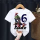 thumbnail image 5 of Camisetas de cumpleaños para niños de 2, 3, 4, 5, 6, 7, 8 y 9 años, ropa para niños con nombre personalizado de Marvel Avengers, camiseta para fiesta de cumpleaños de superhéroes para bebés, 5 of 5