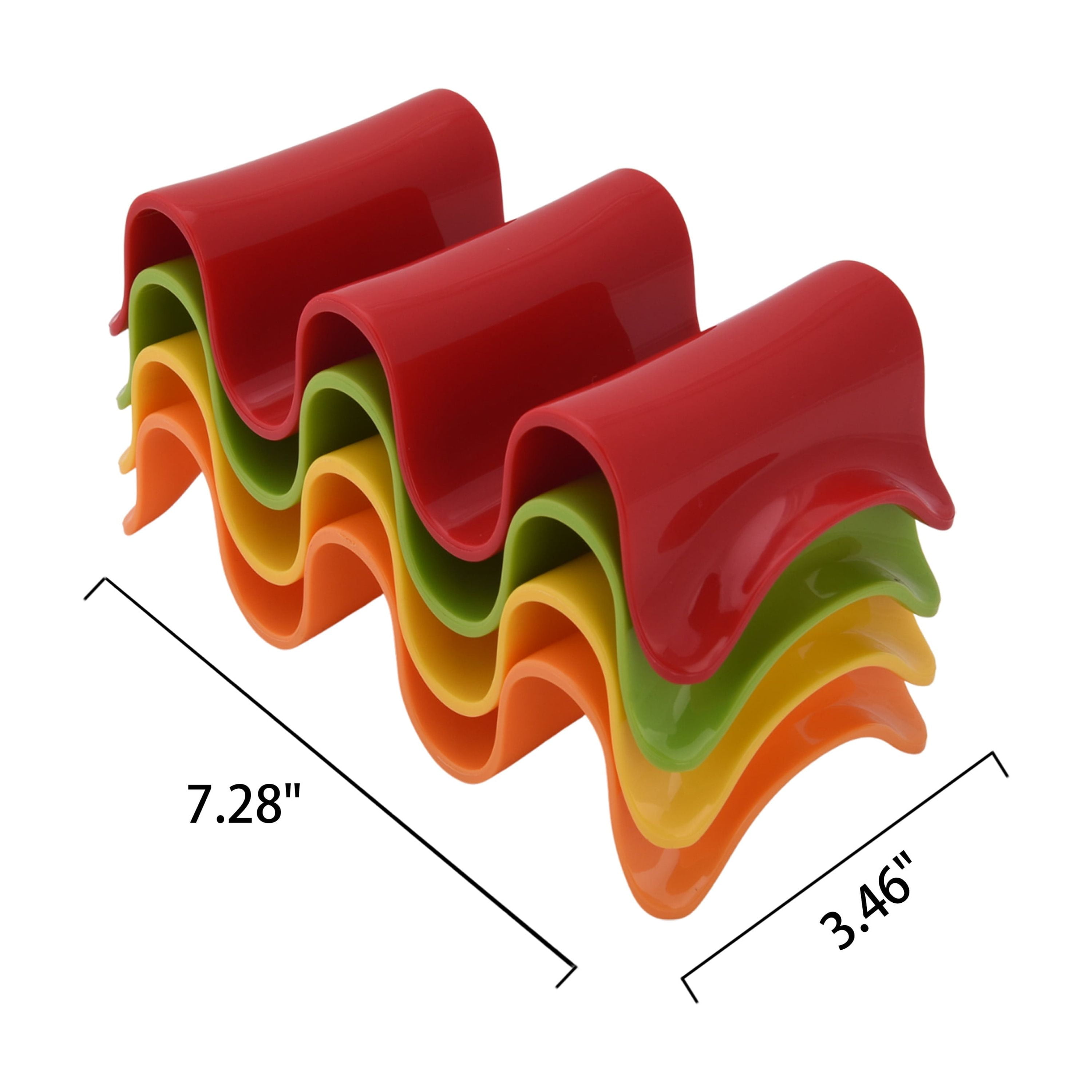 Mainstays Stackable Triple Taco Holder Stand 4-Pack Multicolor - Easy Serve & Dishwasher Safe