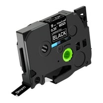 NineLeaf Compatible for Brother P-touch TZe-325 TZe325 TZ-325 TZ325 9mm 3/8'' White on Black Laminated TZe TZ Label Tape 0.35" x 26.2ft