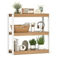 thumbnail image 1 of Gymax 3 Tier Bookshelf Wooden Bookcase w/ Dual Anti-Tipping Kits Open Shelving Unit Natural & White, 1 of 10