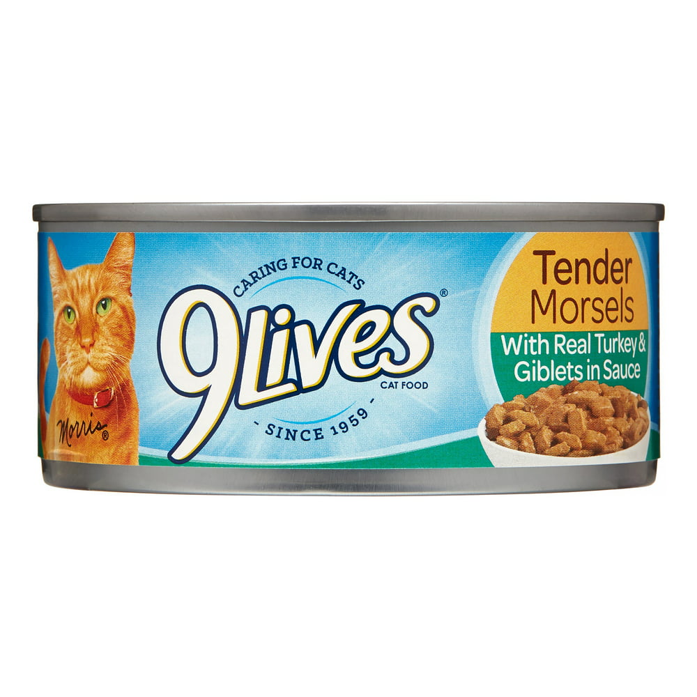 (24 Pack) 9Lives Tender Morsels Turkey And Giblets Wet Cat Food, 5.5 oz