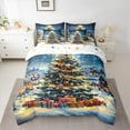 thumbnail image 2 of Manfei Dreamy Christmas Festival Twin Bedding Sets 7-Piece for Kids, Glitter Xmas Tree Bedding Comforter Set, Fairy Tale Reversible Sheet Sets, Super Cozy Room Decor, 2 of 7