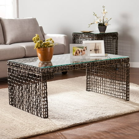 Southern Enterprises Loni Woven Tail Table Southern Enterprises Loni Woven Tail Table