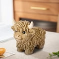 thumbnail image 4 of Xecvkr Cow Resin Statue Scottish Highland Cattle Lifelike Standing Lying Posture Four Colors Tabletop Decor 1 Piece, 4 of 9
