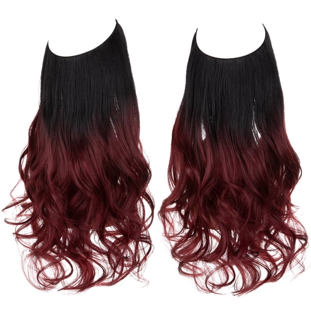 Peluca de una sola pieza, cantidad de cabello, extensión de cabello en forma de U, peluca de hilo de pescar femenina, cabello largo y rizado natural invisible