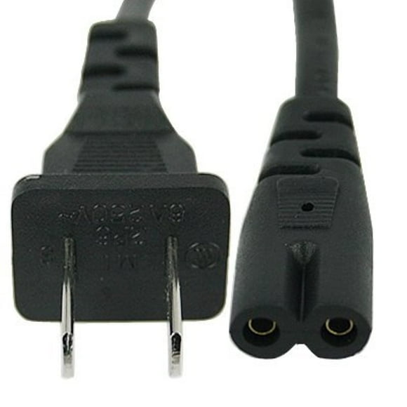 Two Prong Universal AC Power Cable for Xbox, PlayStation, Laptops, and More by Mars Device