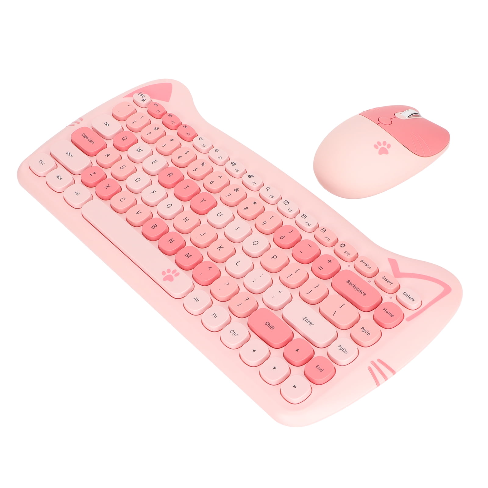 2.4G?Wireless?Keyboard?and?Mouse, Cute Cat?shape Ergonomic Design