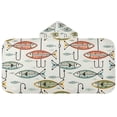 thumbnail image 5 of Yayeee Kids Hooded Towel with Hand Pockets Beach Soft Absorbent Bath Wrap 50 x 23.5 inch, Abstract Fish Pattern, 5 of 5