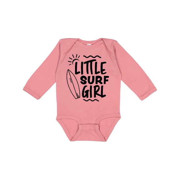 Inktastic Little Surf Girl with Surfboard Girls Long Sleeve Baby Bodysuit
